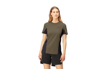 Image of Norrona Senja Equaliser Lightweight T-Shirt - Womens, Olive Night, Large, 5807-23-3301-L