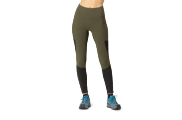 Image of Norrona Senja Equaliser Stretch Tights - Womens, Olive Night/Caviar, Medium, 5808-23-3329-M