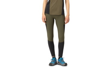 Image of Norrona Senja Equaliser Stretch Tights - Womens, Olive Night/Caviar, Medium, 5808-23-3329-M