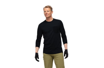 Image of Norrona Skibotn Wool 3/4 T-Shirt - Mens, Caviar, Medium, 7042698392923