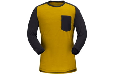 Image of Norrona Skibotn Wool 3/4 T-Shirt - Mens, Golden Palm, Large, 7042698463500