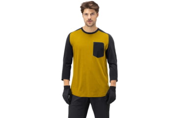 Image of Norrona Skibotn Wool 3/4 T-Shirt - Mens, Golden Palm, Large, 7042698463500