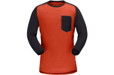 Image of Norrona Skibotn Wool 3/4 T-Shirt - Mens, Rooibos Tea, Extra Large, 4202-20 5510 XL