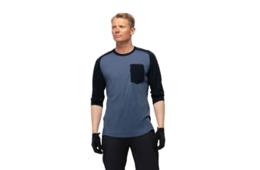 Image of Norrona Skibotn Wool 3/4 T-Shirt - Mens, Vintage Indigo, Extra Large, 7042698430755