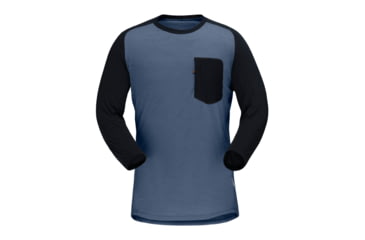 Image of Norrona Skibotn Wool 3/4 T-Shirt - Mens, Vintage Indigo, Extra Large, 7042698430755