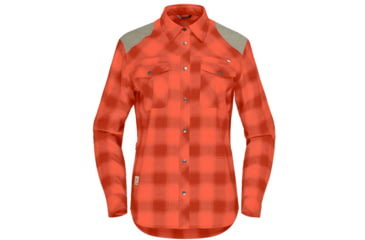 Image of Norrona Svalbard Flannel Shirt - Womens, Orange Alert/Rooibos Tea, Large, 2401-23 5656 L