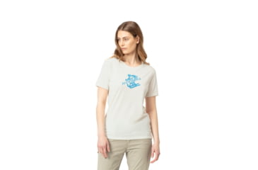 Image of Norrona Svalbard Wool T- Shirt - Womens, Ecru/Heritage Blue, Medium, 7042698430892