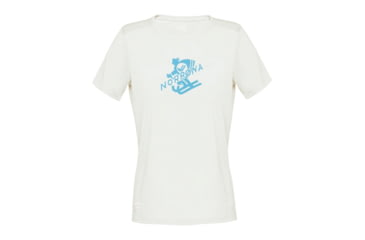 Image of Norrona Svalbard Wool T- Shirt - Womens, Ecru/Heritage Blue, Medium, 7042698430892
