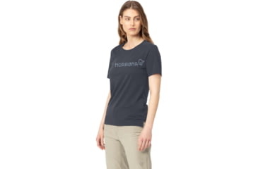 Image of Norrona Svalbard Wool T-Shirt - Womens, Indigo Night/Blue Fog, Large, 2438-19 2378 L