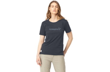 Image of Norrona Svalbard Wool T-Shirt - Womens, Indigo Night/Blue Fog, Large, 2438-19 2378 L