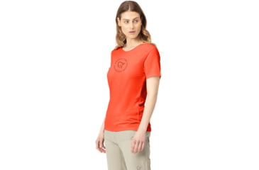 Image of Norrona Svalbard Wool T-Shirt - Womens, Orange Alert, Extra Small, 2438-19 5620 XS