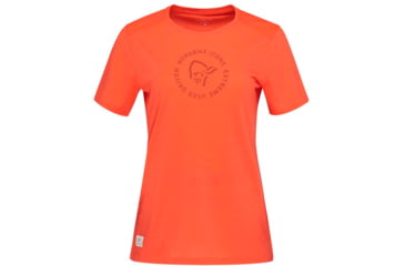 Image of Norrona Svalbard Wool T-Shirt - Womens, Orange Alert, Extra Small, 2438-19 5620 XS