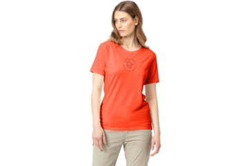 Image of Norrona Svalbard Wool T-Shirt - Womens, Orange Alert, Extra Small, 2438-19 5620 XS