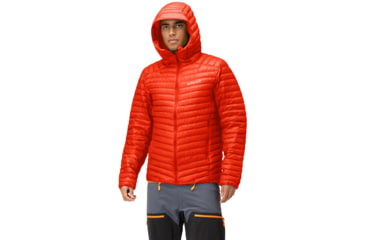 Image of Norrona Trollveggen Superlight Down 850 Hooded Jacket - Mens, Arednalin Red, Large, 1619-22 5630 L