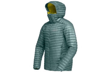 Image of Norrona Trollveggen Superlight Down850 Hood Jacket - Mens, North Atlantic/Sulphur Spring, L, 1619-22-6627-L