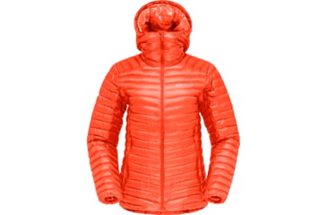 Image of Norrona Trollveggen Superlight Down850 Hood Jacket - Womens, Orange Alert, Extra Small, 1621-22-5620-XS