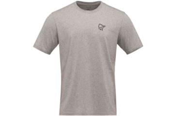 Image of Norrona Vikinghead Embroidery T-Shirt - Mens, Grey Melange, Small, 3416-22 8870 S