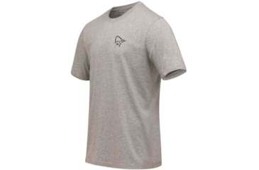 Image of Norrona Vikinghead Embroidery T-Shirt - Mens, Grey Melange, Small, 3416-22 8870 S