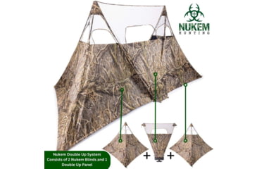 Image of Nukem Grab &amp; Go Hunting Ground Blind Double Up System, Mossy Oak Habitat, Extra Large, NKDUS3HBXL