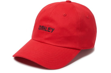 Image of Oakley 6 Panel Japanese Logo Hat - Mens, High Risk Red, Large/Extra Large, 912166-43A-L/XL