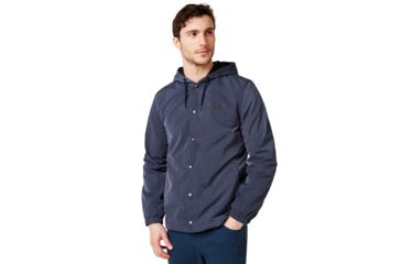 Image of Oakley 75 Hoodie Coach Jacket - Mens, Foggy Blue, Large, 412800-6FB-L