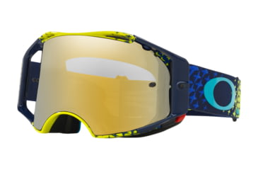 Image of Oakley Airbrake MX Goggles, Starburst Yellow/Blue/Irid, OO7046-42