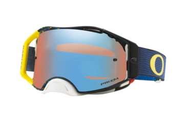 Image of Oakley Airbrake MX Goggles w/Prizm MX Sapphire, Blue/Yellow, OO7046-77