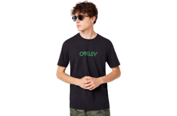 Image of Oakley Allover Logo Tee - Men's, Blackout, Extra Small, 457939-02E-XS