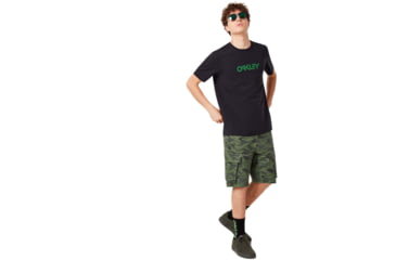 Image of Oakley Allover Logo Tee - Men's, Blackout, Extra Small, 457939-02E-XS