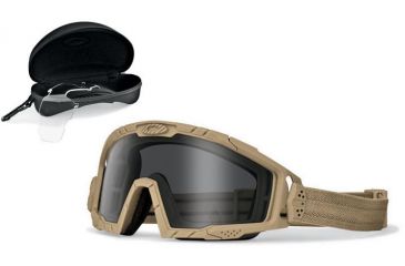 Image of Oakley SI Ballistic 2.0 Array Goggles, Dark Bone Frame, Clear and Grey Lenses OO7035-07