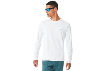 Image of Oakley Base Long Sleeve - Mens, White, Medium, 434005-100-M