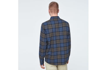 Image of Oakley Checked Woven Long Sleeve Shirt 1 - Mens, Blue Hthr -Olive Check, 2XL, FOA400535-9DA-XXL