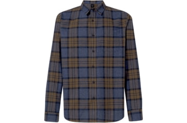 Image of Oakley Checked Woven Long Sleeve Shirt 1 - Mens, Blue Hthr -Olive Check, 2XL, FOA400535-9DA-XXL
