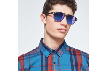 Image of Oakley Checked Woven Short Sleeve Shirt - Mens, Orange Check, Extra Small, FOA400030-97E-XS