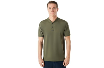 Image of Oakley Engineered Short Sleeve Polo Bomber Collar - Mens, Dark Brush, Medium, 434221-86V-M