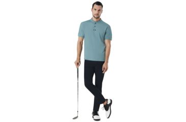 Image of Oakley Engineered Short Sleeve Polo Bomber Collar - Mens, Ore, Large, 434221-6BQ-L