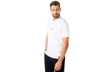 Image of Oakley Engineered Short Sleeve Polo Bomber Collar - Mens, White, Medium, 434221-100-M