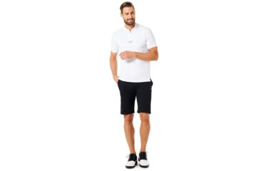 Image of Oakley Engineered Short Sleeve Polo Bomber Collar - Mens, White, Medium, 434221-100-M