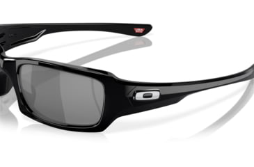 Image of Oakley Fives Squared Mens Sunglasses Polished Black Frame, Black Iridium Polarized Lens OO9238-06