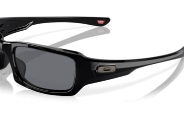Image of Oakley Fives Squared Mens Sunglasses Polished Black Frame, Grey Lens OO9238-04