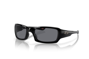 Image of Oakley Fives Squared Mens Sunglasses Polished Black Frame, Grey Lens OO9238-04