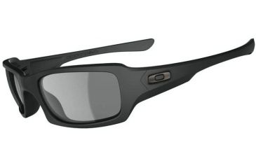 Image of Oakley SI Fives Squared Sunglasses, Matte Black Frame, Polarized Grey Lens OO9238-11