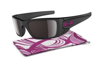 Image of Oakley Fuel Cell Mens Sunglasses Breast Cancer - Matte Black Frame, OO Black Iridium Polarized Lens OO9096-80