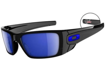 Image of Oakley Fuel Cell Moto GP Polished Black Frame w/ Ice Iridium Lenses Sunglasses OO9096-12