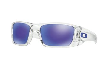 Image of Oakley Fuel Cell Sunglasses 909604-60 - Polished Clear Frame, Violet Iridium Lenses