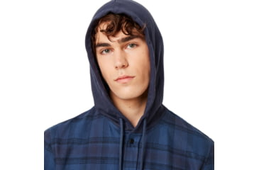 Image of Oakley Icon Hooded Shirt - Mens, Foggy Blue, Large, 401925-6FB-L