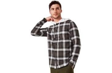 Image of Oakley Icon Hooded Shirt - Mens, White, Small, 401925-100-S