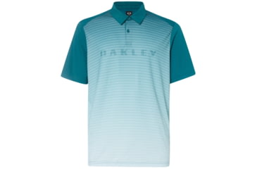 Image of Oakley J Joyce Gradient Brand Polo - Mens, Petrol, Extra Small, 434317-9PE-XS