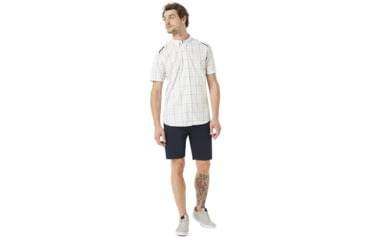 Image of Oakley Local Short Sleeve Plaid - Mens, White, Extra Large, 401865-100-XL