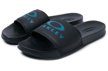 Image of Oakley Logo Ellipse Slide - Mens, Blackout, 7.5, 15205-02E-7.5